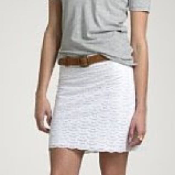 J. Crew Ivory Fan Eyelet Mini Skirt Size 2 - Picture 1 of 7